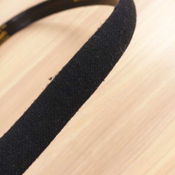 VINTAGE Lord Taylor Belt‎ Womens M Black Wool Skinny Grommet Gunmetal 90s Grunge - Picture 6 of 13